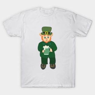 Cute Leprechaun with a mug of ale T-Shirt